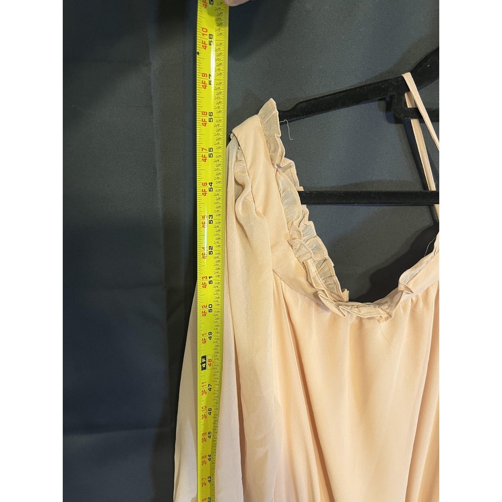 1. STATE Dress Womens XL Beige Autumnal Tones Off Shoulder Tiered Midi Chiffon - Picture 13 of 16
